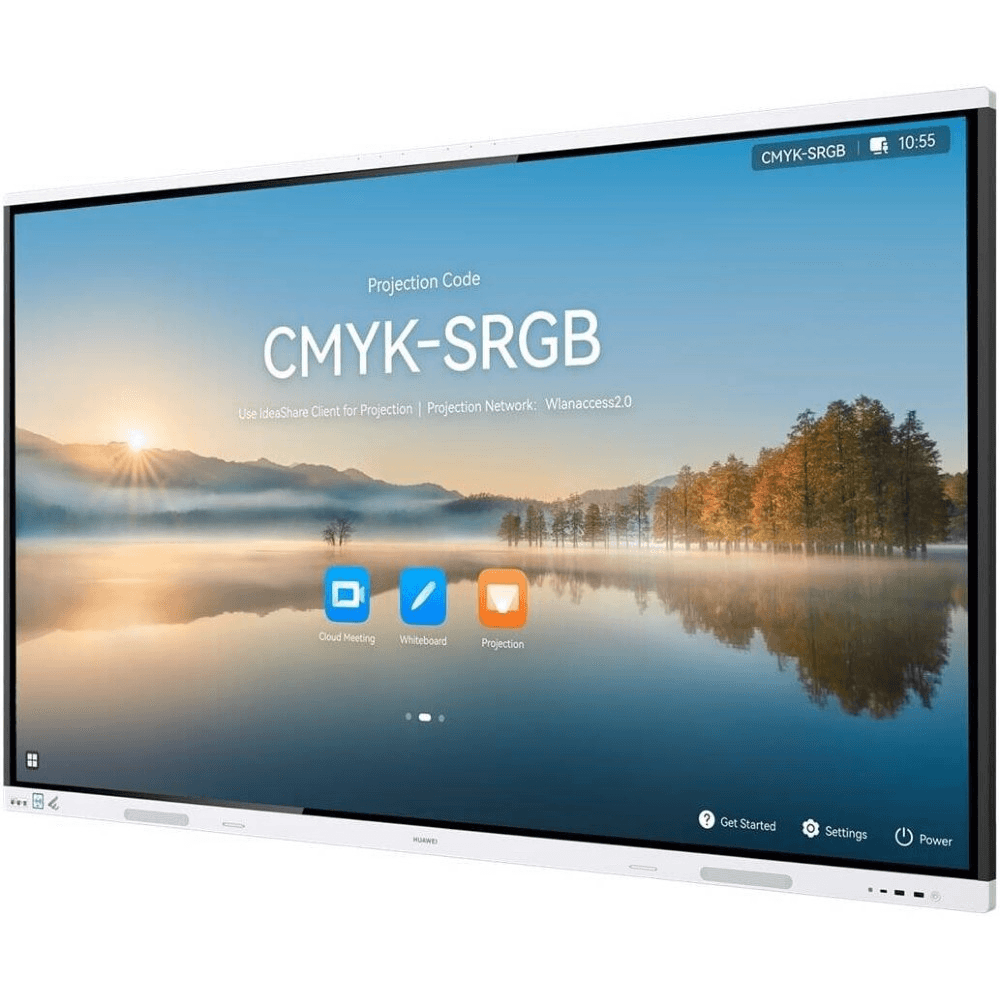Huawei IdeaHub Board 3 Pro açılı görünüm ve kamera